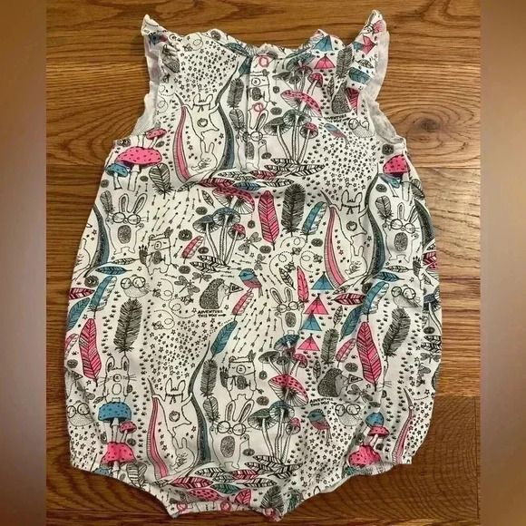 The Bonnie Mob Wilderness Frill Sleeve Romper-Pink - Picture 6 of 8